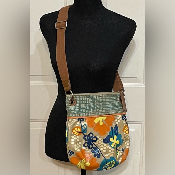 Fossil Handbags - Fossil Key-Per Floral Hippie Boho Crossbody Purse Bag Adjustable Strap